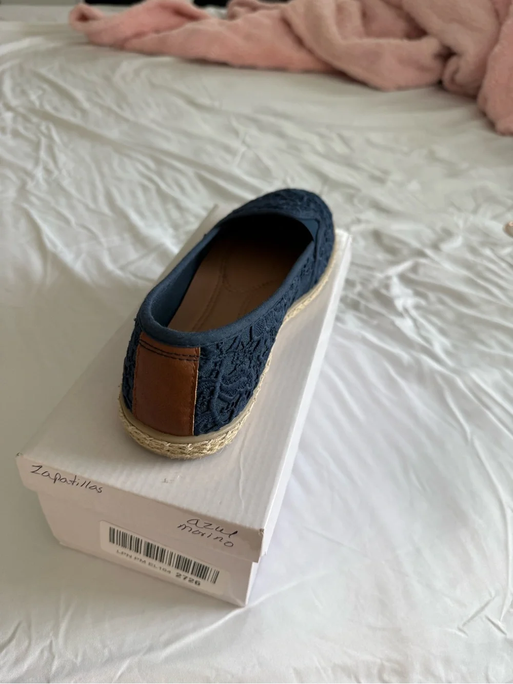 Women’s Navy Lace Espadrille Slip-On Shoe